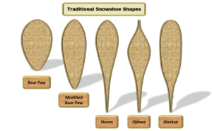 traditional snowshoe shapes